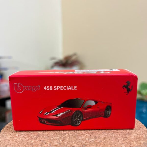 Bburago Ferrari 458 Speciale Race + Play 1:64 scale red die-cast model in packaging