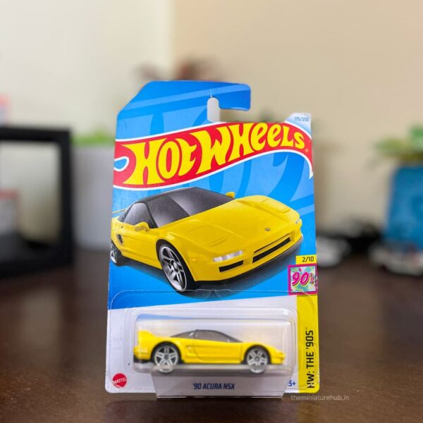 Hot Wheels ’90 Acura NSX Yellow – HW: The 90’s Imported die-cast car 1:64 scale