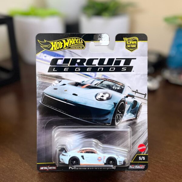 Hot Wheels Car Culture Porsche 911 GT3 R (992) Circuit Legends 5/5 in Gulf Racing livery.