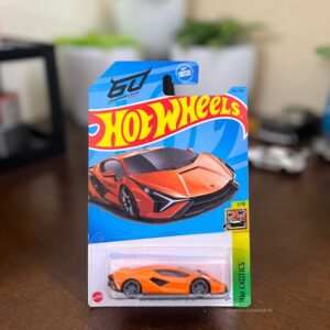 Hot Wheels Lamborghini Sian FKP 37 Orange – 60 Aniversario Edition HW Exotics USA Card Imported