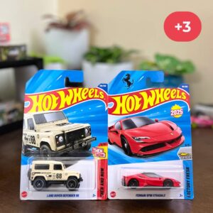 Hot Wheels Land Rover vs Ferrari Combo – Pack of 5 Diecast Cars (Carded)