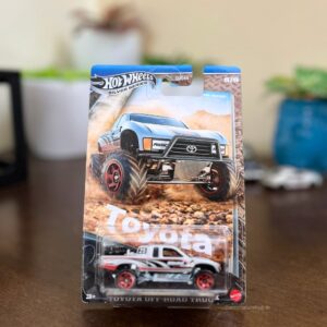 Hot Wheels Silver Series Toyota Off-Road Truck beige camo die-cast model.