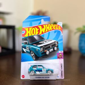 Hot Wheels '73 Honda Civic Custom Compact Kings imported diecast model from theminiaturehub.in.