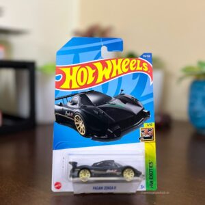 Imported Hot Wheels Pagani Zonda R HW Exotics black diecast model from theminiaturehub.in.