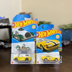 Hot Wheels Pack of 3 featuring Ferrari 365 GTB4 Competizione, VW T3 Custom, and Instant Boost. Authentic 1:64 scale diecast models from The Miniature Hub.