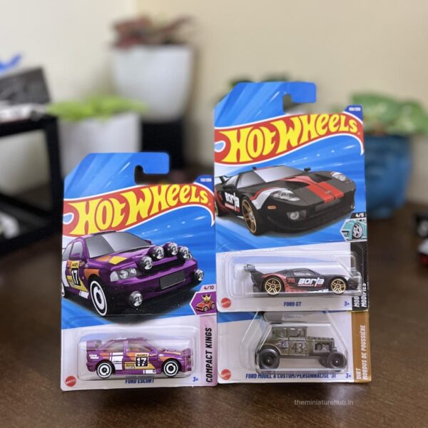 Hot Wheels Ford GT, Ford Escort & Ford Model A Custom Pack of 3