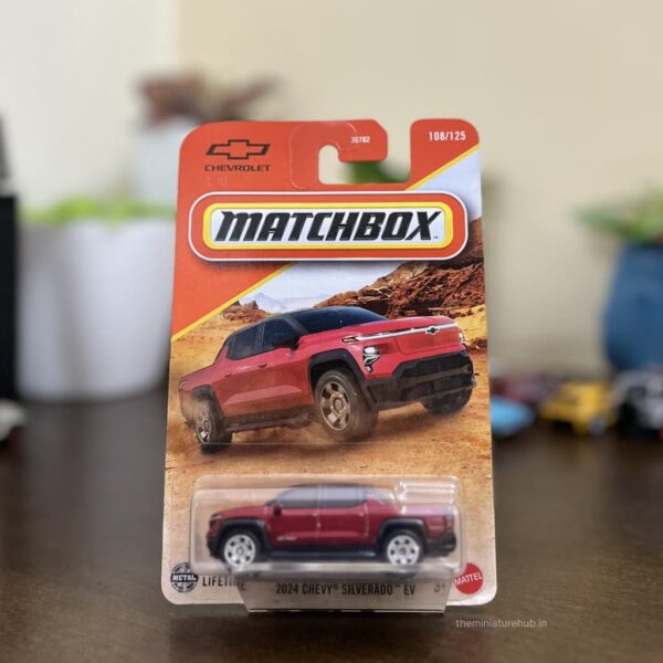 Matchbox 2024 Chevy Silverado EV 1:64 die-cast red model MB1357