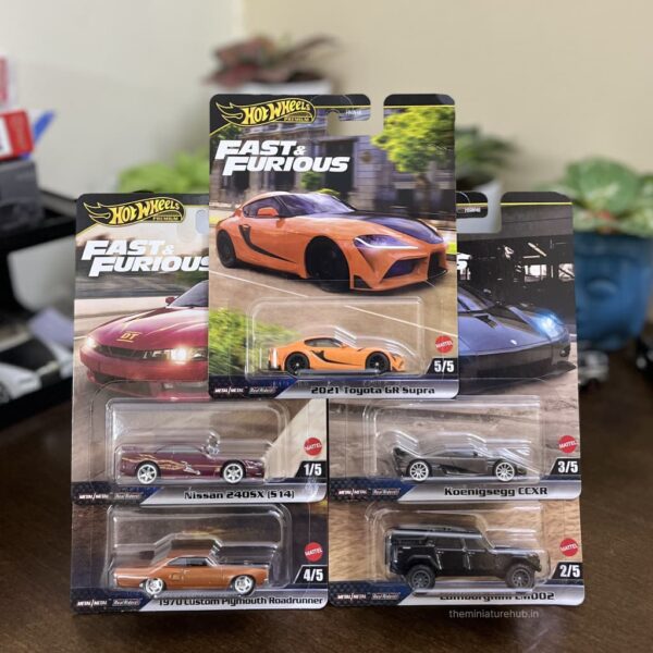 Hot Wheels Premium Fast & Furious 2025 Set (Pack of 5) 1:64 Scale Die-Cast Cars