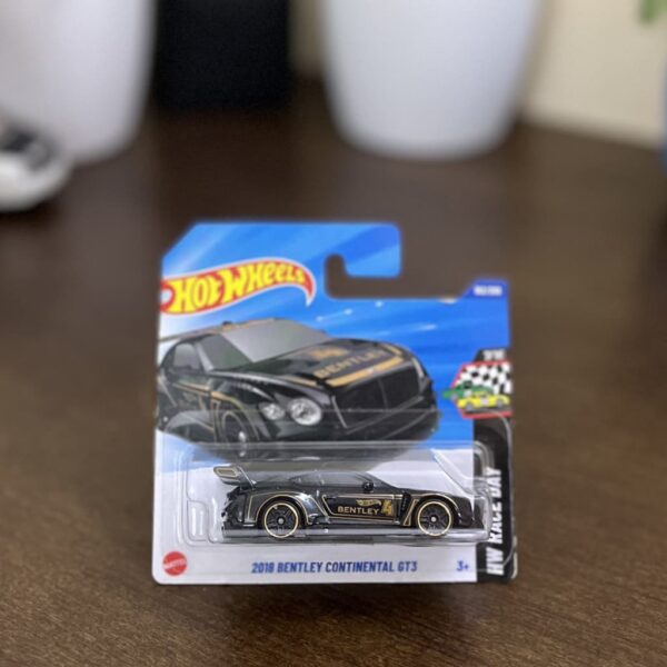 Hot Wheels 2018 Bentley Continental GT3 Imported Short Card Black Diecast Car | The Miniature Hub