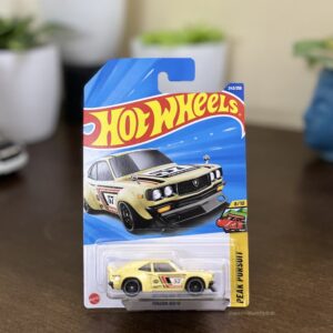 Get the Hot Wheels Mazda RX-3 from the Peak Pursuit series. Detailed 1:64 die-cast model inspired by classic JDM design. 100% original at TheMiniatureHub.in.