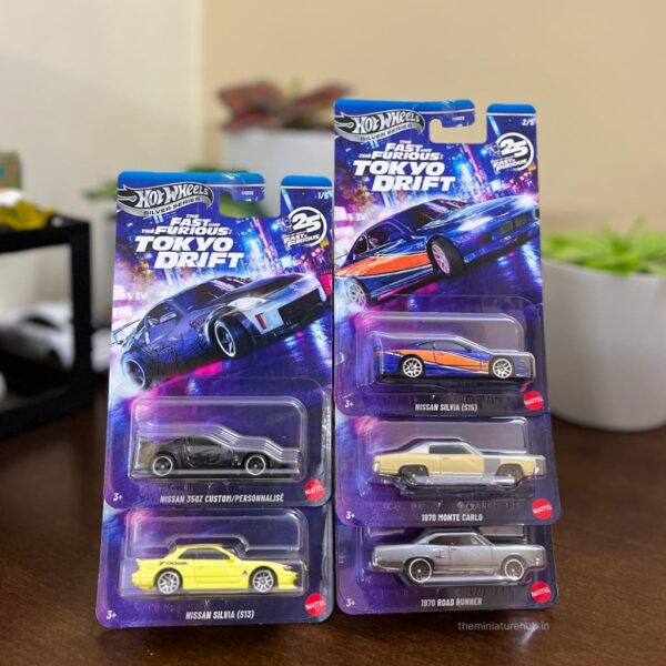 Hot Wheels Fast and Furious Tokyo Drift Silver Series set of 5