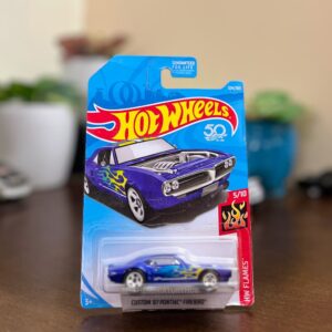 Hot Wheels Custom 67 Pontiac Firebird Blue HW Flames 50th Anniversary imported