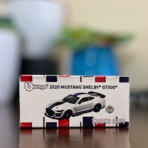 Bburago 2020 Ford Mustang Shelby GT500 White 1:64 scale diecast sports car model