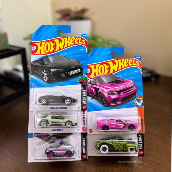Hot Wheels Audi R8 Charger Hellcat Rod Squad pack of 5