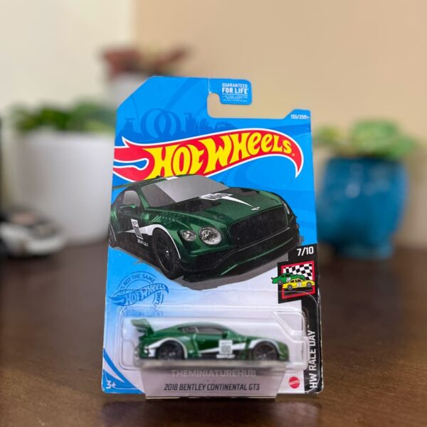 Hot Wheels 2018 Bentley Continental GT3 Green HW Race Day blister damage