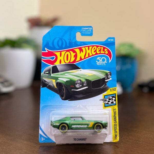 Hot Wheels 70 Camaro HW Speed Graphics 50th Anniversary USA card