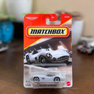 Matchbox 1956 Aston Martin DBR1 silver diecast car 72/125 on blister card