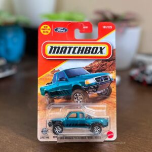 Matchbox 1993 Ford Ranger Prerunner teal diecast truck 101/125 on blister card
