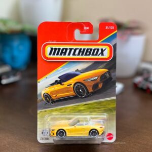Matchbox Mercedes-AMG SL 63 yellow diecast convertible 31/125 on blister card