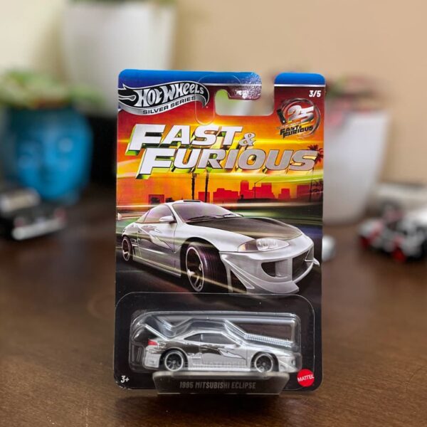 Hot Wheels Fast and Furious 1995 Mitsubishi Eclipse chrome diecast Silver Series