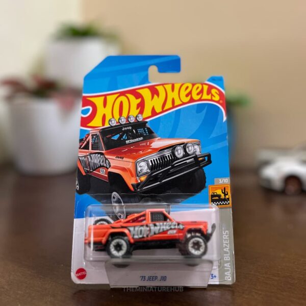 Hot Wheels 1973 Jeep J10 orange diecast pickup Baja Blazers series