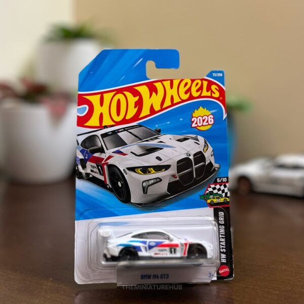 Hot Wheels BMW M4 GT3 white diecast race car HW Starting Grid series