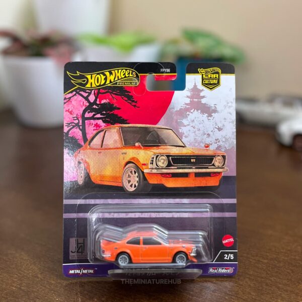 Hot Wheels Car Culture 1972 Toyota Corolla Levin orange diecast Japan Historics