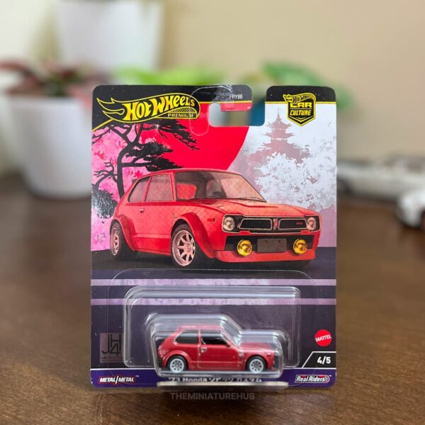 Hot Wheels Car Culture 1973 Honda Civic Custom red diecast Japan Historics