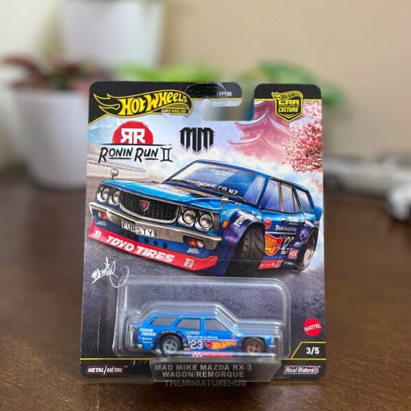 Hot Wheels Car Culture Mad Mike RX-3 wagon blue diecast drift Ronin Run