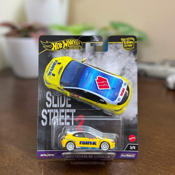 Hot Wheels Car Culture 2023 Toyota GR Corolla yellow diecast hot hatch Slide Street